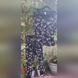 Victoria's Secret Black and Pink Floral Design